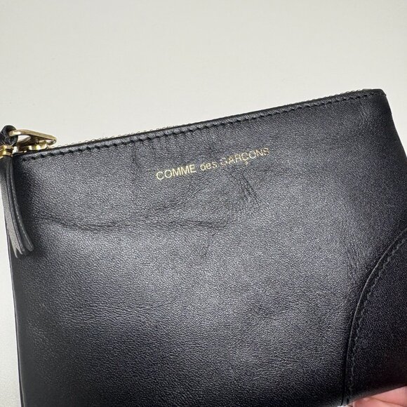 Comme des Garcons Small Classic Leather Zip-Up Pouch - Black - Picture 4 of 6